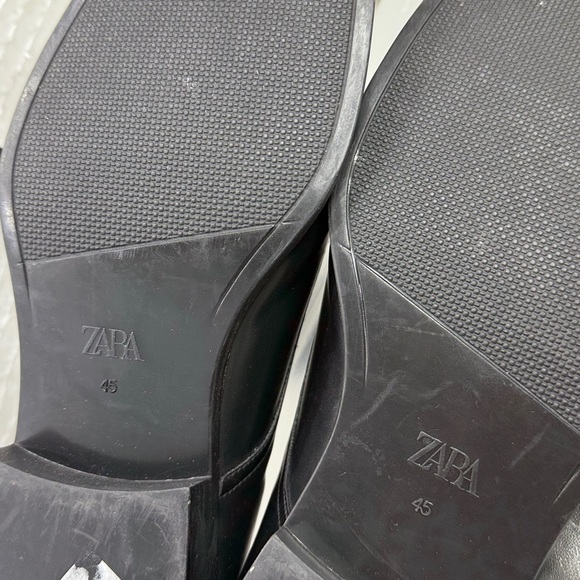 (H5) Zara Men\'s Pointed Toe Black Oxford Dress Shoes,Sz 45/12 US main image 9